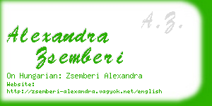 alexandra zsemberi business card